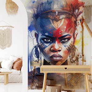 Watercolor African Warrior Woman #1