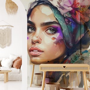 Watercolor Floral Arabian Woman #8