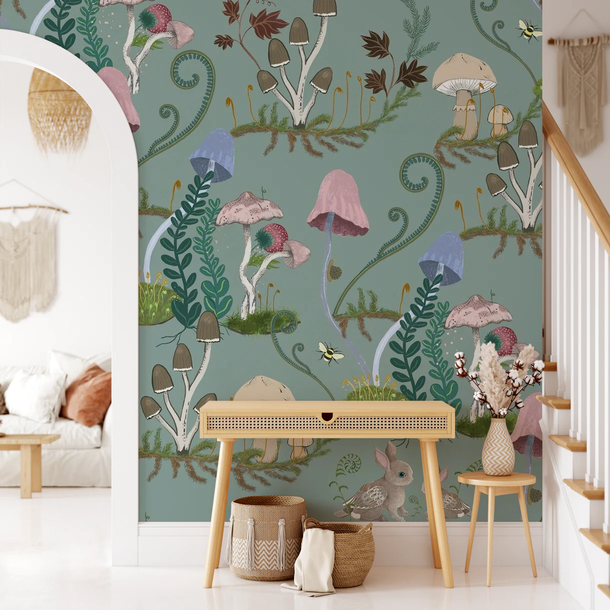 Mushroom Wallpaper & Wall Murals | Mystical Interiors | Happywall