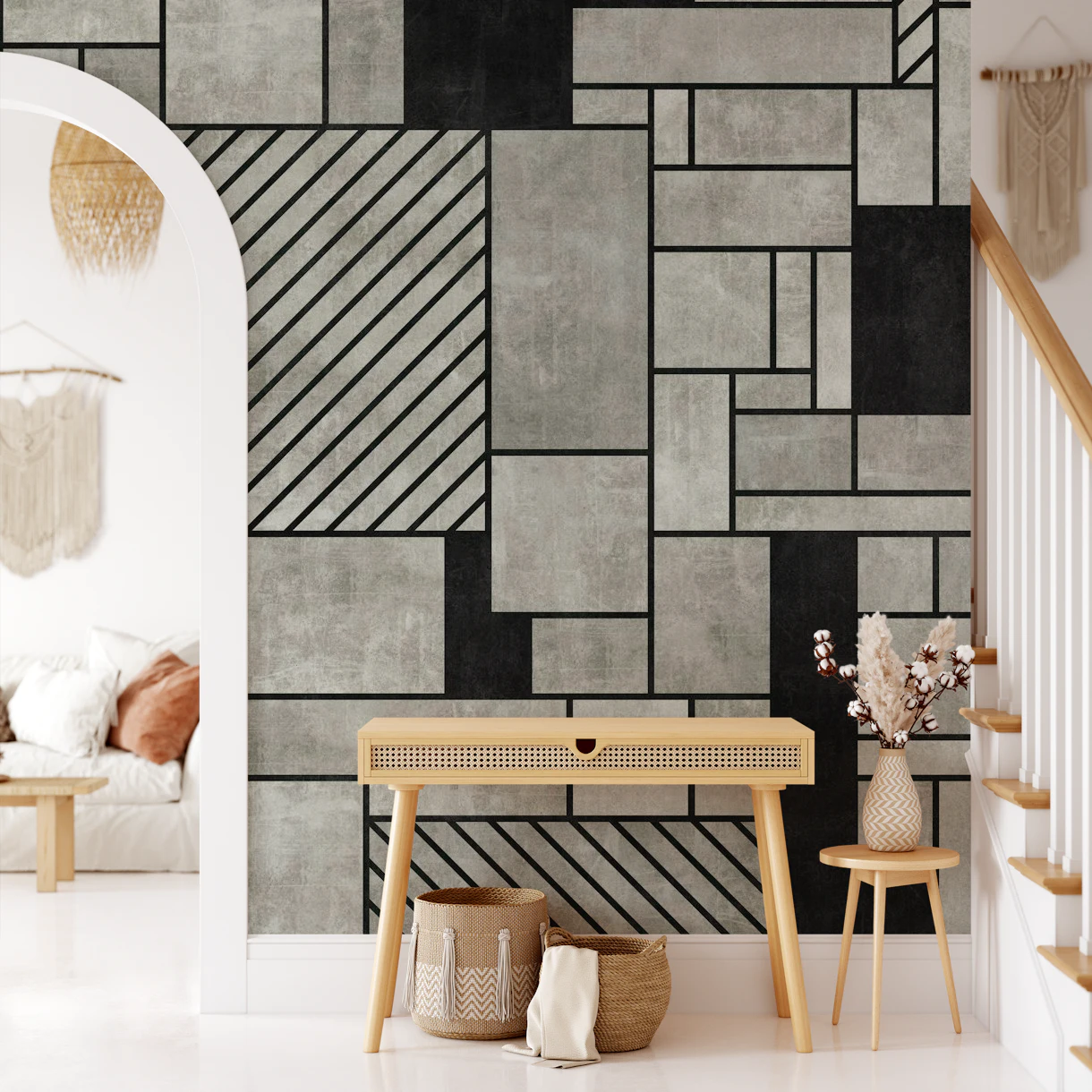 Random Concrete Pattern Wallpaper | Happywall