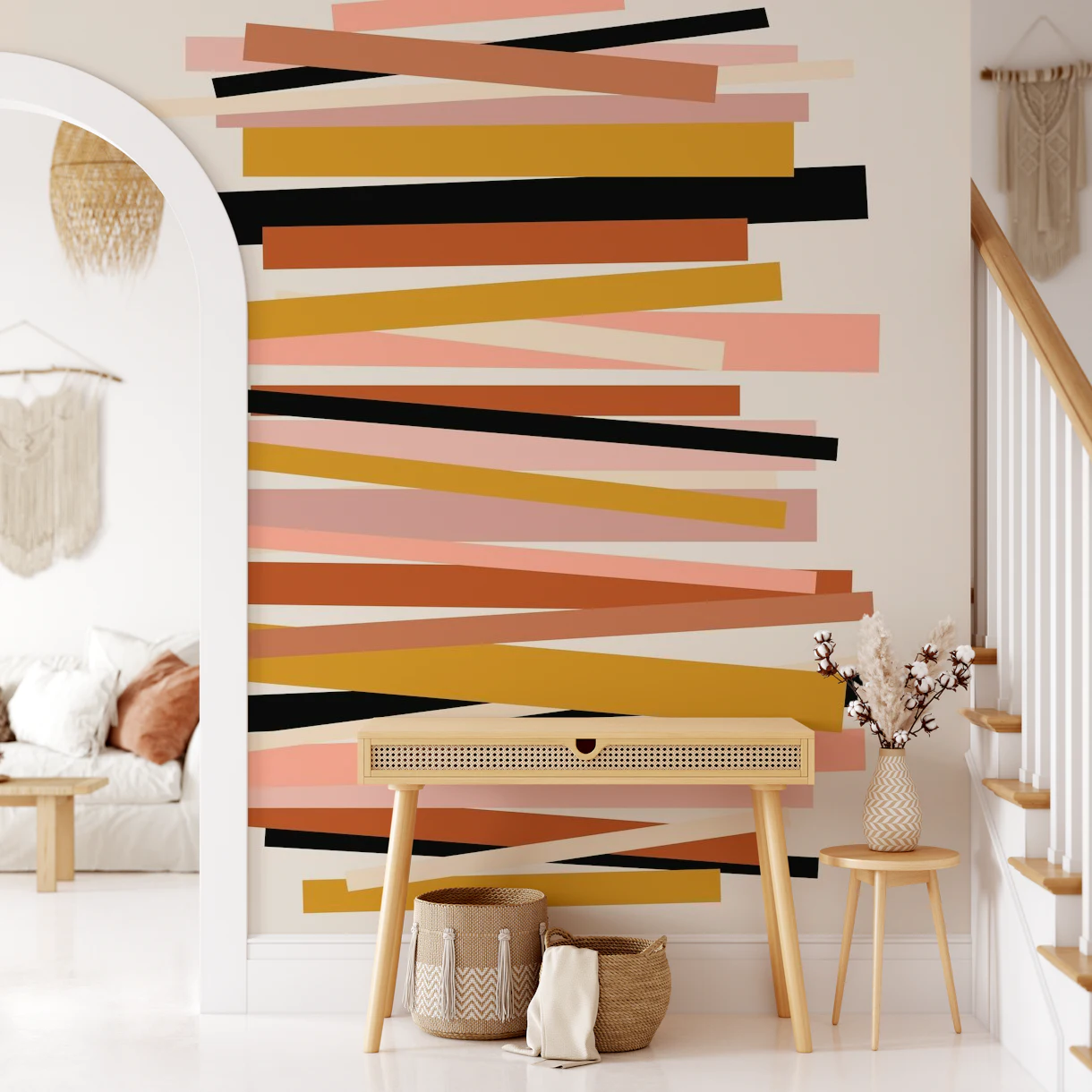 Linear stack wallpaper - Happywall