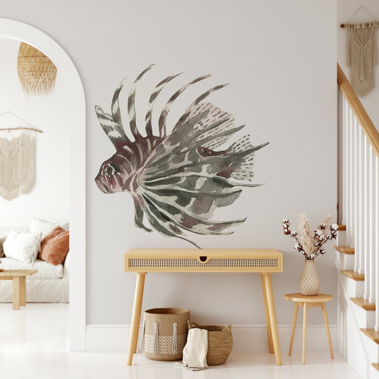 Σχέδιο ταπετσαρίας Lionfish σε ένα δωμάτιο