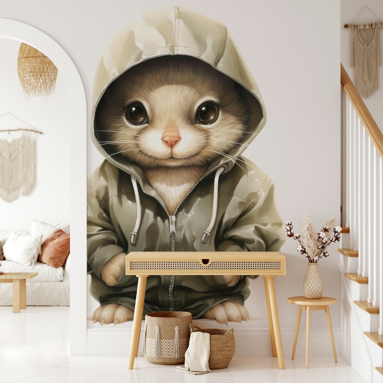 Chinchila encantadora em hoodie wallpaper