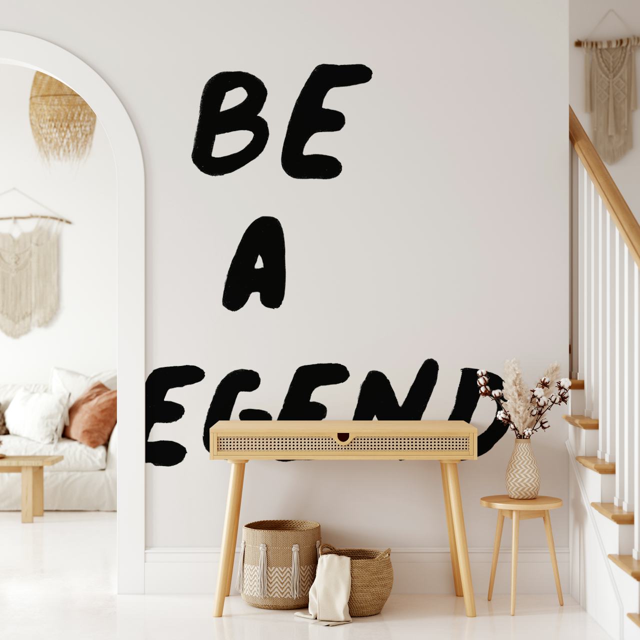Bold black text 'Be a Legend' on white background wallpaper