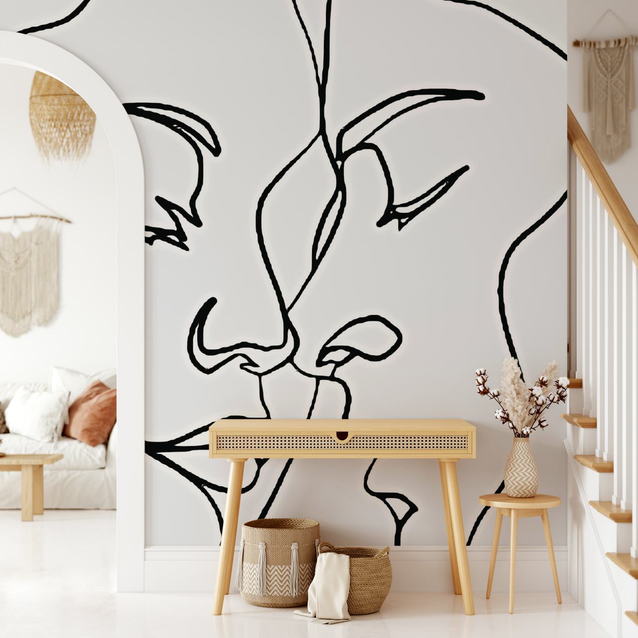 Trust design de papier peint affiché dans une pièce