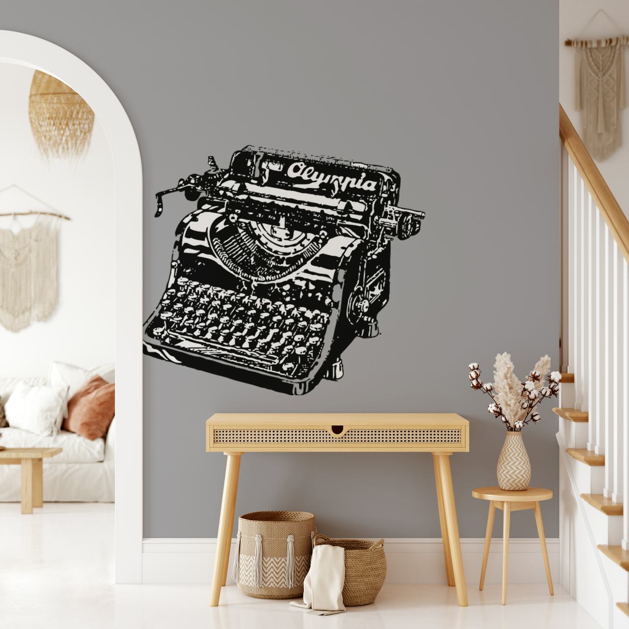Vintage typewriter design tapet