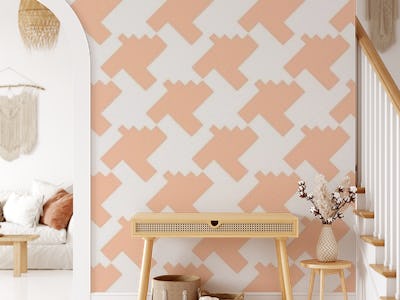 Aztec Abstract Peach White