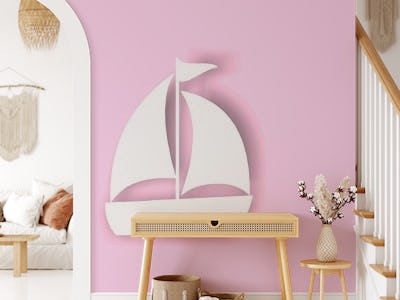 Pastel Pink Boat Baby Girl Art
