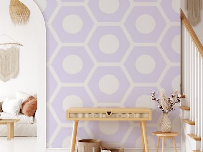 Violet Hexagon Wall Art
