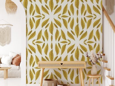 Whimsy Mustard: Playful Textured Leafy Delight