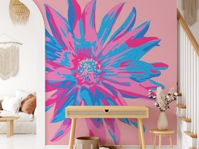 DAHLIA BURSTS Abstract Floral Single - Pink