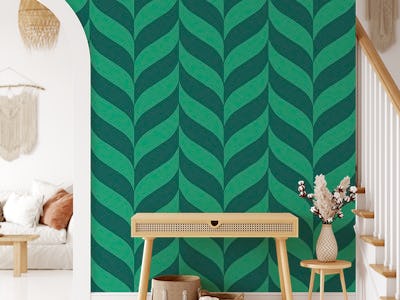 Pine green chevron pattern modern design