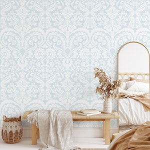 Damask Baroque 1 light blue