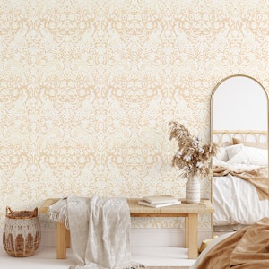 Peacock Damask in Beige
