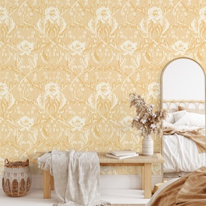 Floral Heritage monochrome stripes yellow