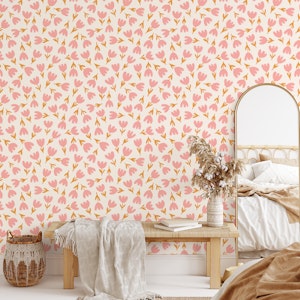 Modern Flower Delight Coral Orange