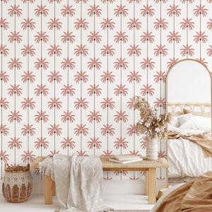 Boho Palm Trees Peach Multi Color