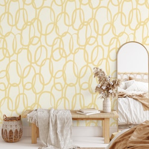Butter Yellow Painted Doodle Abstract
