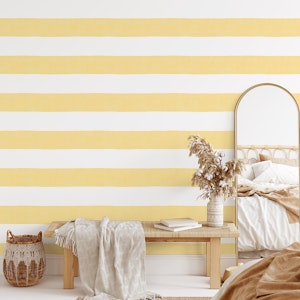 Butter Yellow Classic Cornish Coastal Stripes