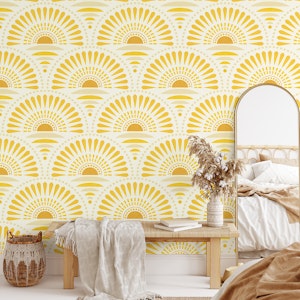 minimalist sunset - mustard yellow and beige