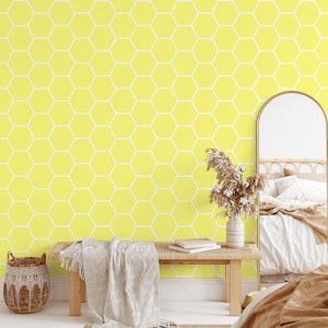 Hexagon Mosaic Tile - Pastel Butter Yellow