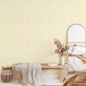 Damask Vintage yellow crem Soft 2