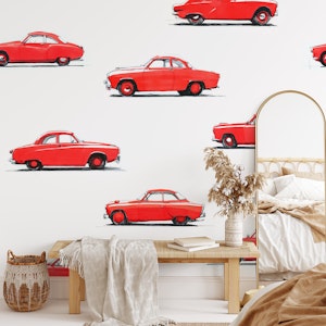 Vintage Red Cars Delight