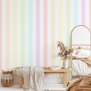 Pastel Rainbow Stripes Wallpaper 1
