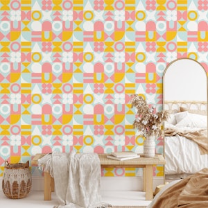 Sunrise Mid Century Retro Geometric Shapes