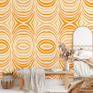 Boho Retro Pattern Warm Tangerine