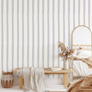 Nautical coastal blue rope stripes