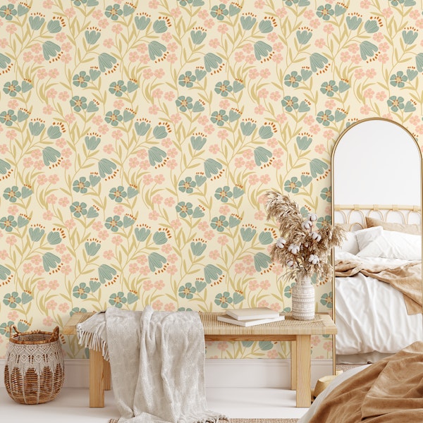Soft Wildflowers on Cream