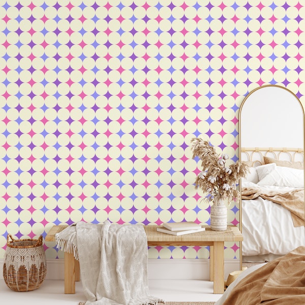Happy retro diamonds Pink, purple, fuchsia