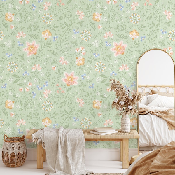 Little Chintz, Light Sage, Large