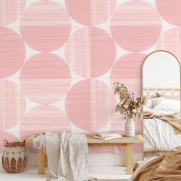 Paint Texture Circle Shapes in Soft Pink