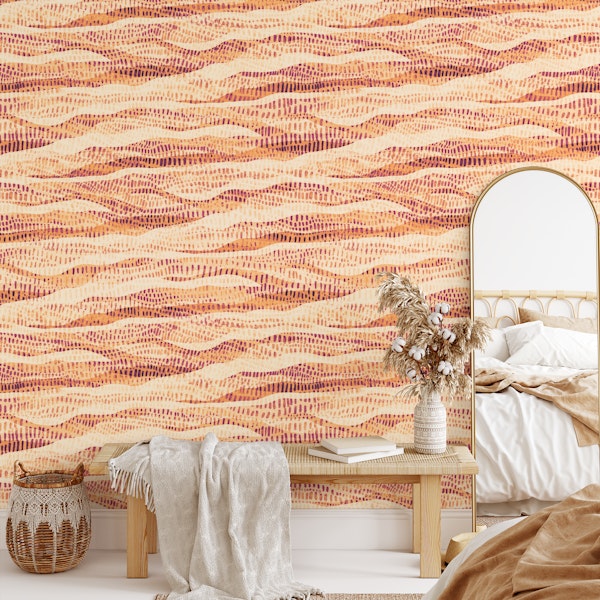 Textured and tonal - dark peach - large