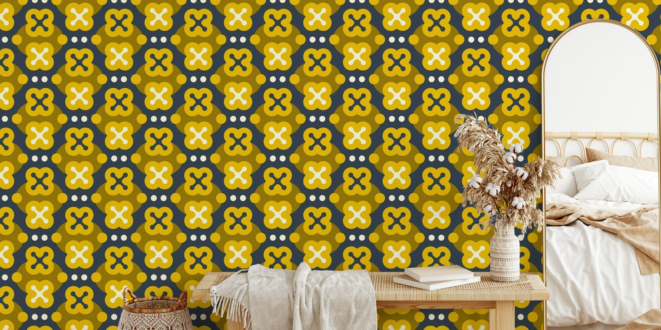 Abstract retro geometric pattern / 3074 D wallpaper