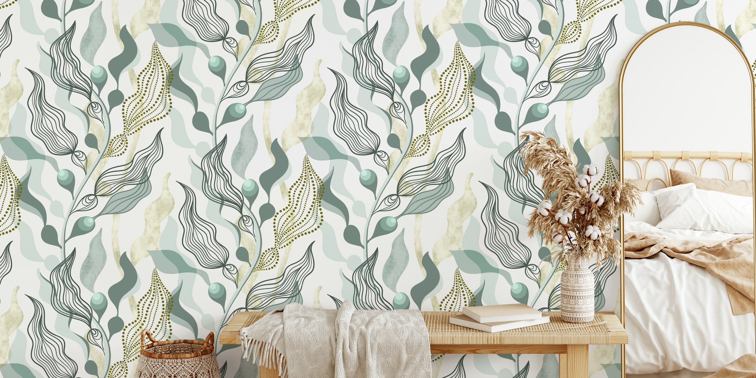 Papel de parede Whimsical kelp forest em um quarto