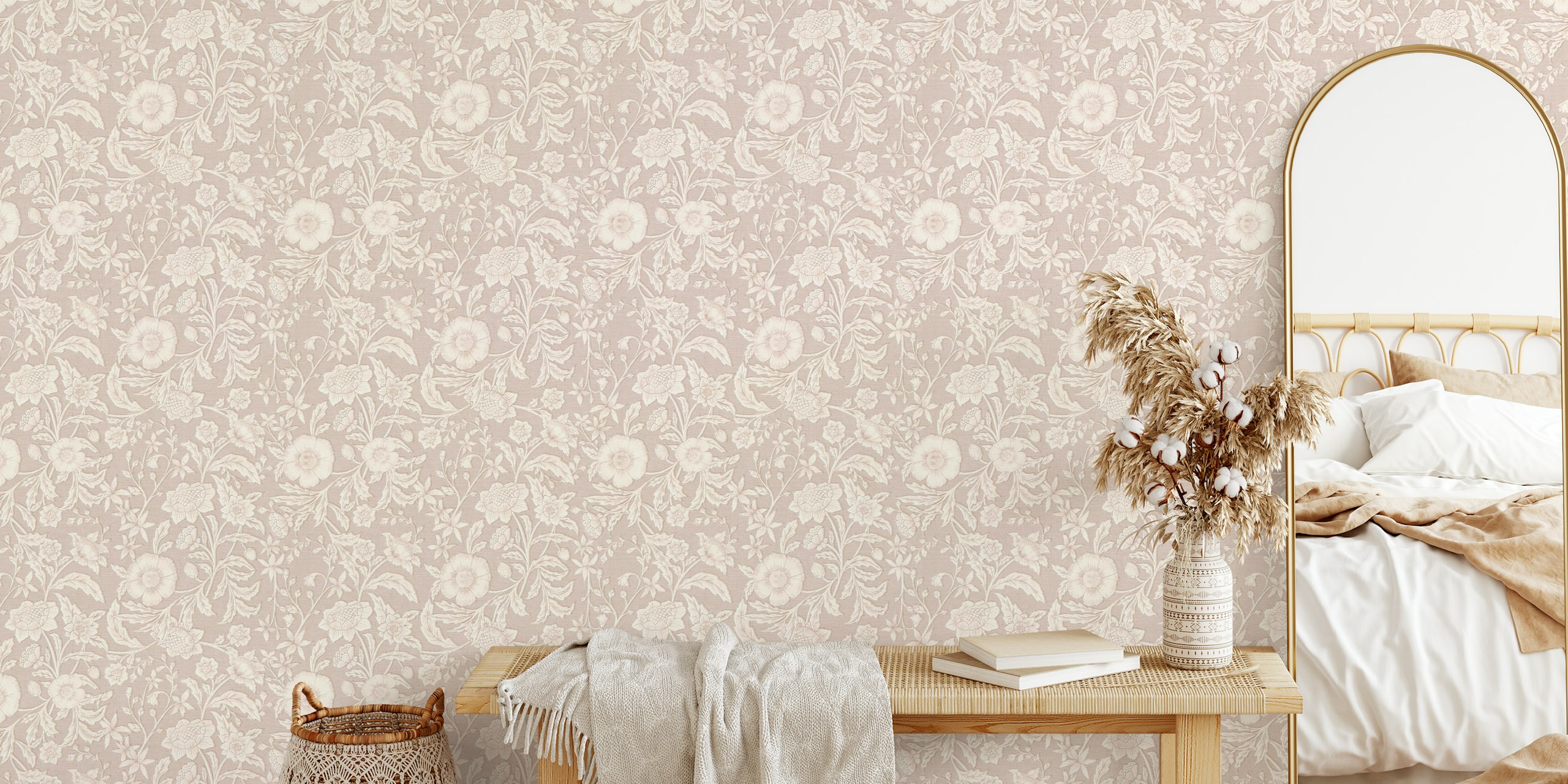 Victorian Morris Cottage Flowers wallpaper design