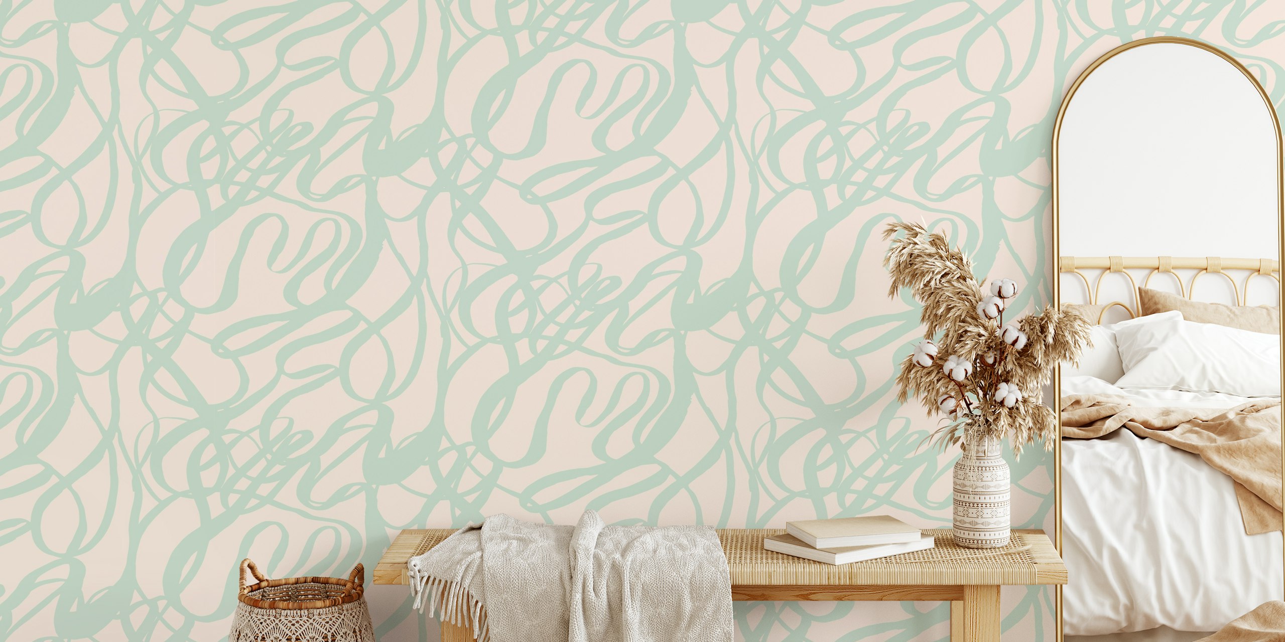 Papel de parede Abstract Twirl Harmony em um quarto