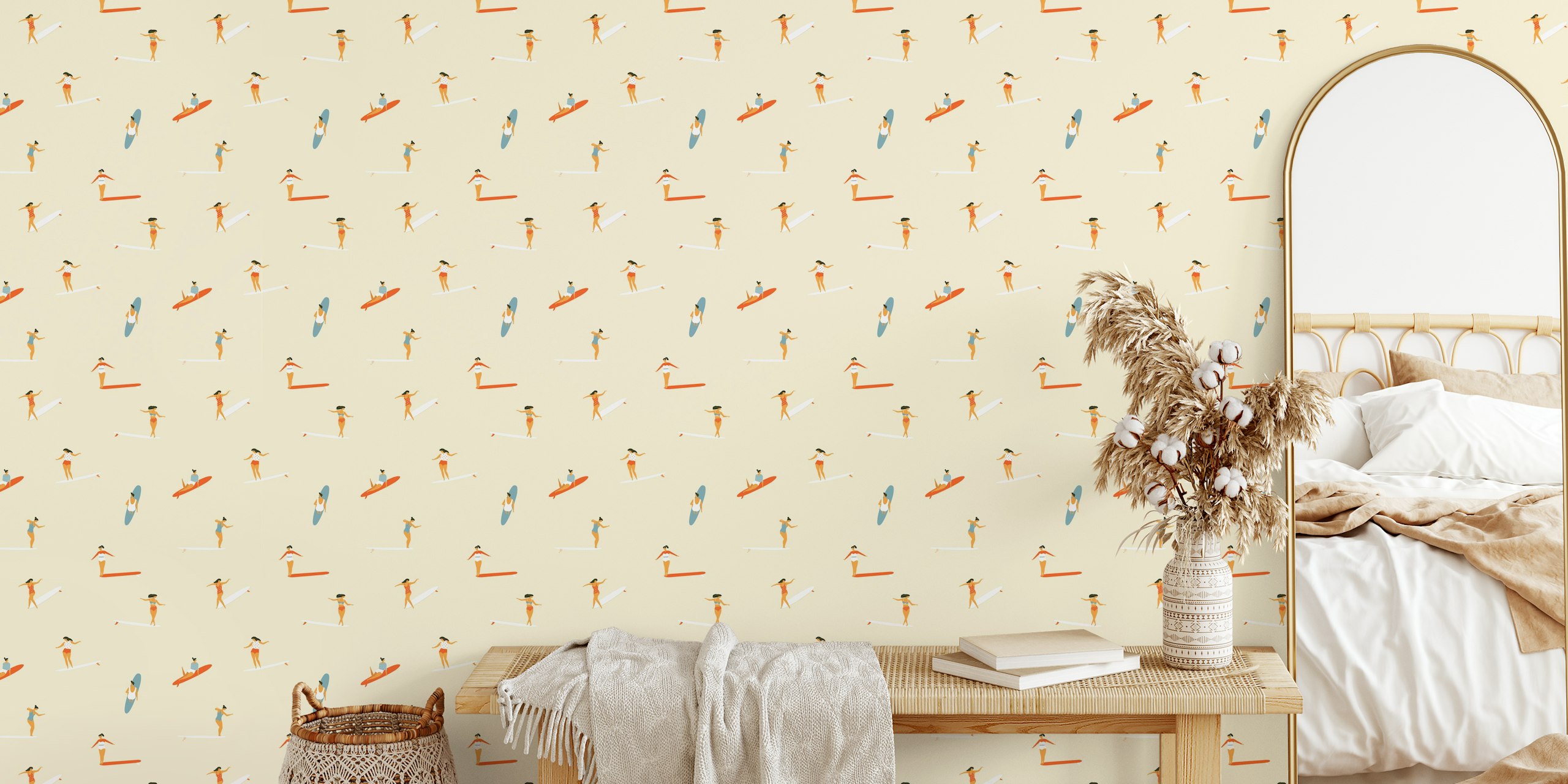 Soul surfers milky white wallpaper design in a room