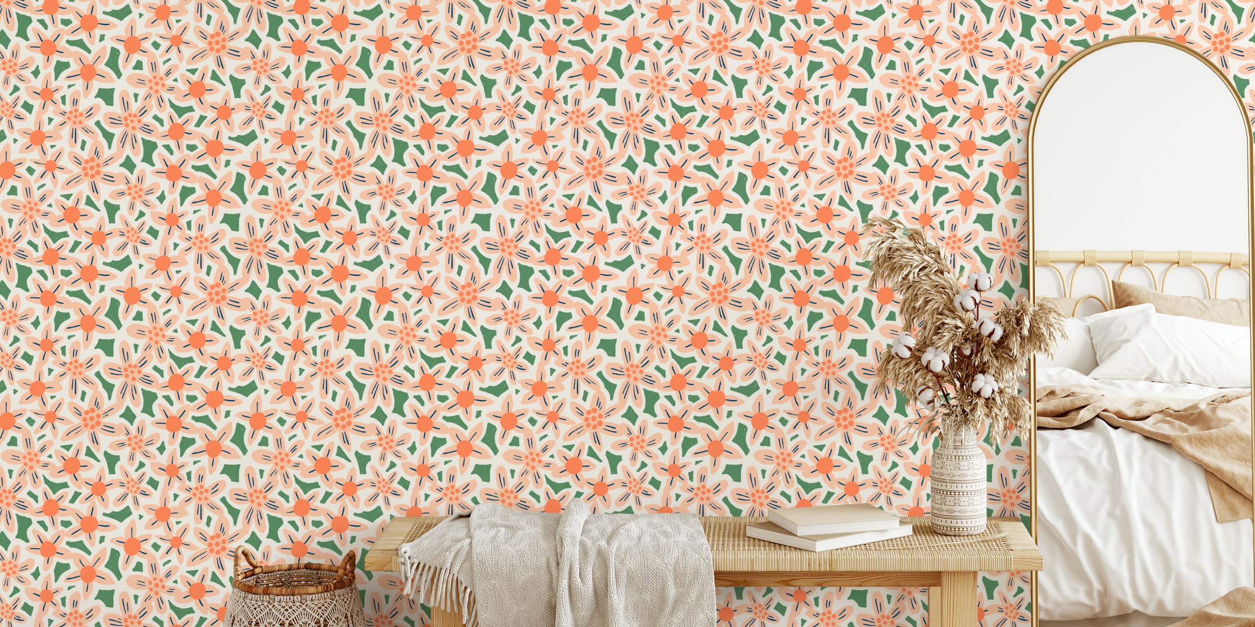 Kahveh (peach) papel pintado en un ambiente