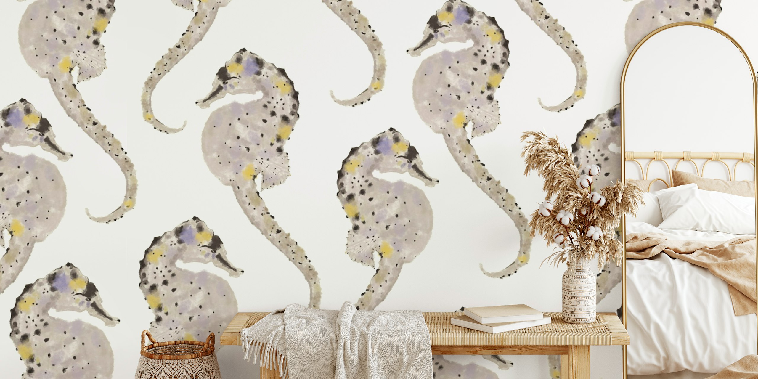 Hippocampus 02 wallpaper design in a room