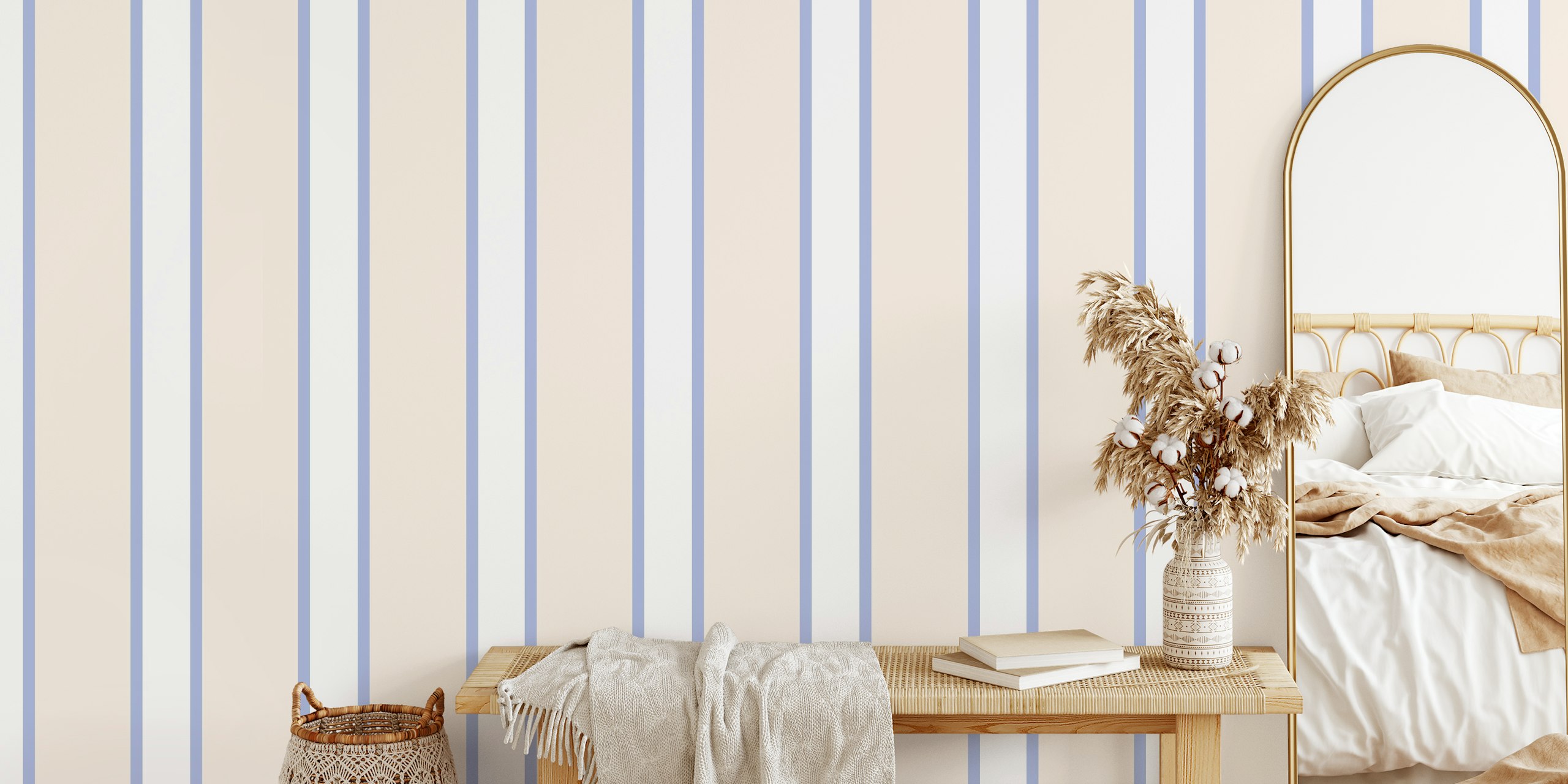 Bold Stripes in a chic blue wallpaper design