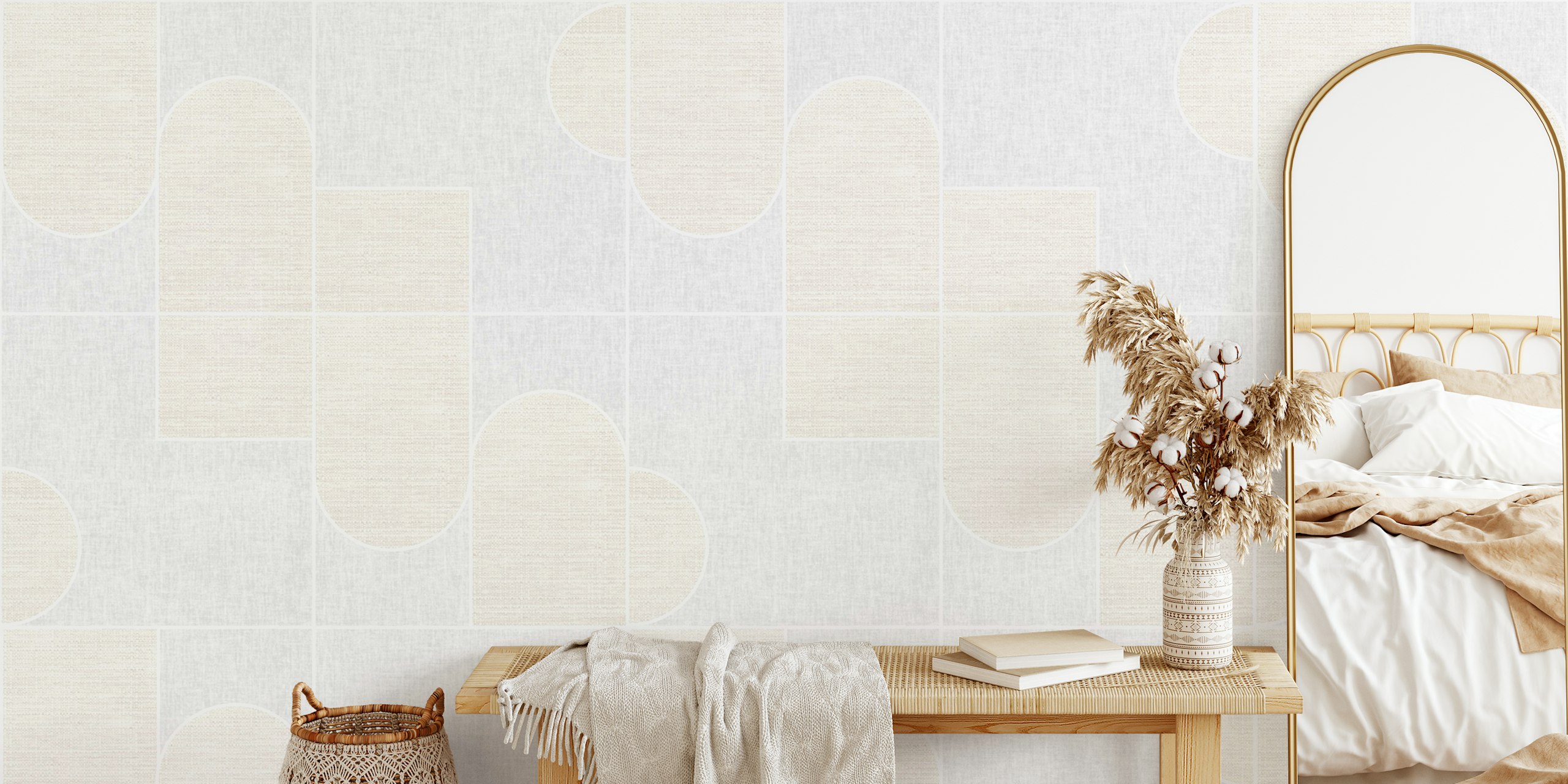 Geometric 16 papier peint dans une pièce moderne