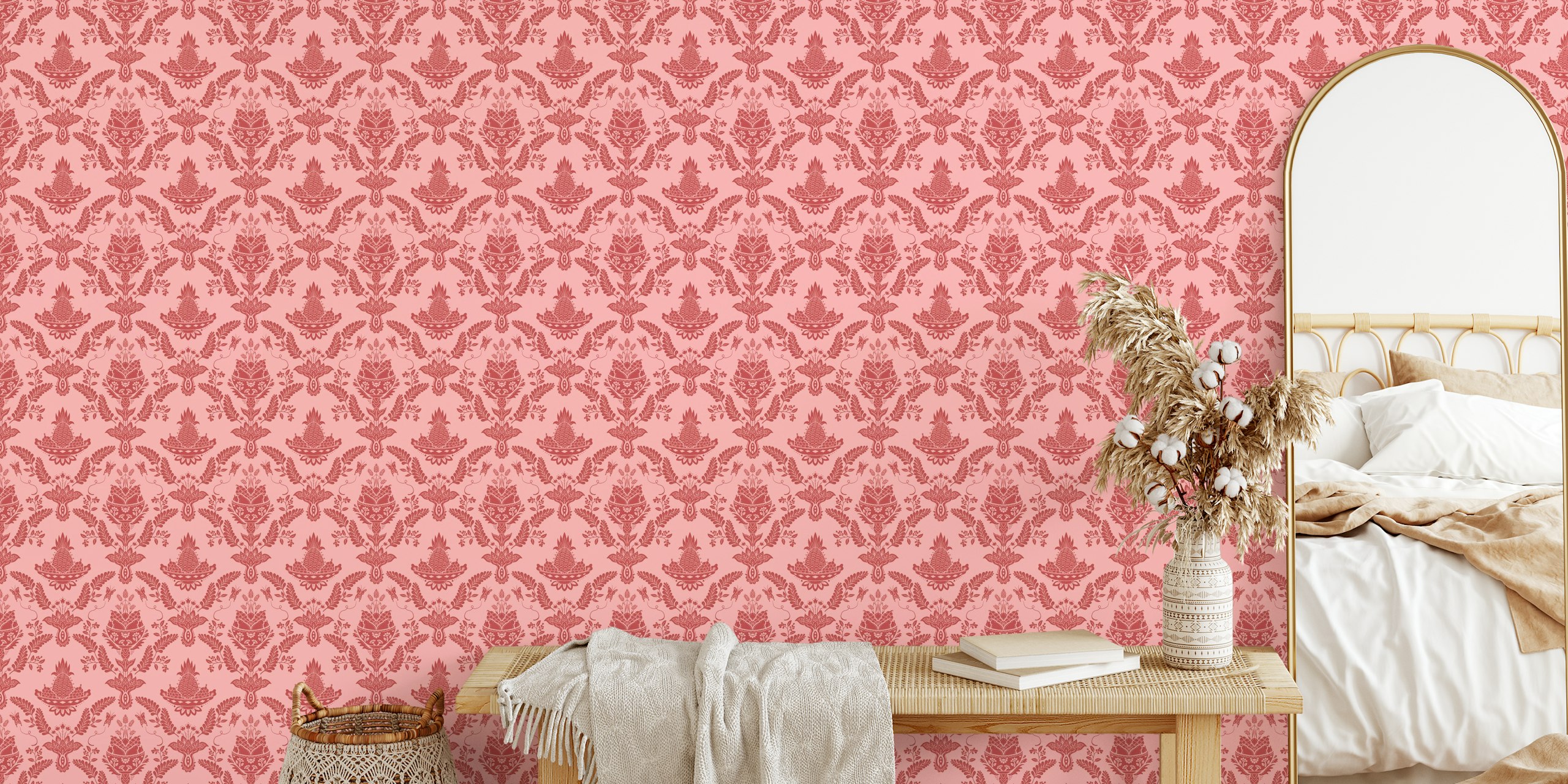 Pink Pineapple Elegance tapetdesign i et rom