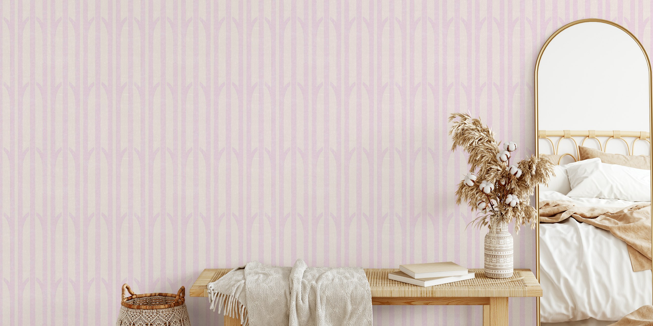 Aaliyah pink papel de parede em um quarto