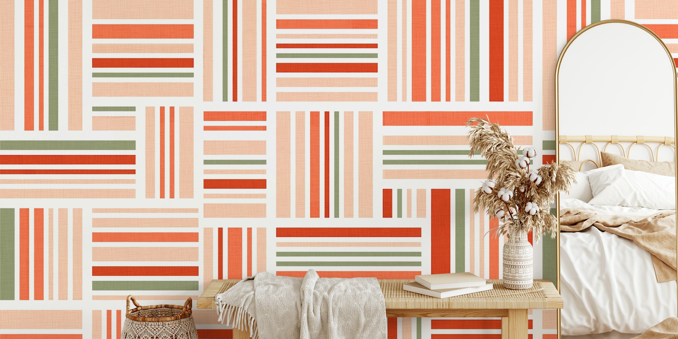 Vintage Stripe Geometry tapetdesign