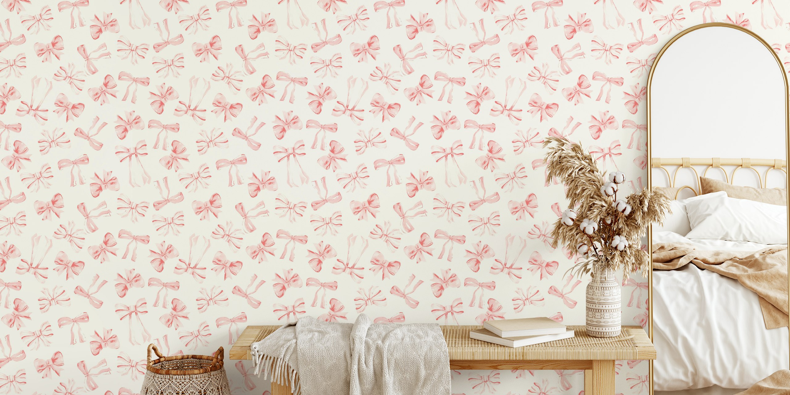 Εμφάνιση ταπετσαρίας Vintage Watercolour Bows in Blue