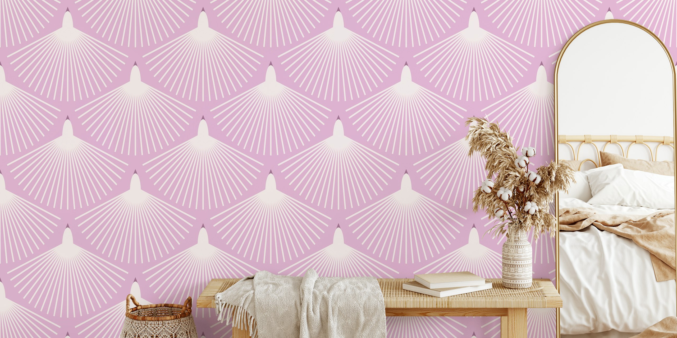 Papel pintado Modern Abstract Bird en lavanda